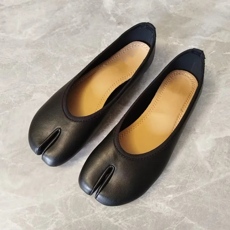 Ingvn  Fashion Leopard Pattern Split Toe Women Ballet Flats Spring Summer Casual Soft Soles Walking Lazy Loafers Gilrs Dance Tabi Shoes