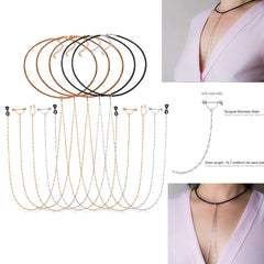 Ingvn  Fake Nipple Rings Chain Punk Chokers Velvet Gothic Choker Necklaces Stainless Steel for Women Nipple Barbell Piercing Jewelry