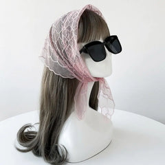 Ingvn - Fashion Vintage Lace Flower Hair Scarf Thin Chic Style Bandanas for Women Cute Bohemian Headband Pastoral Style