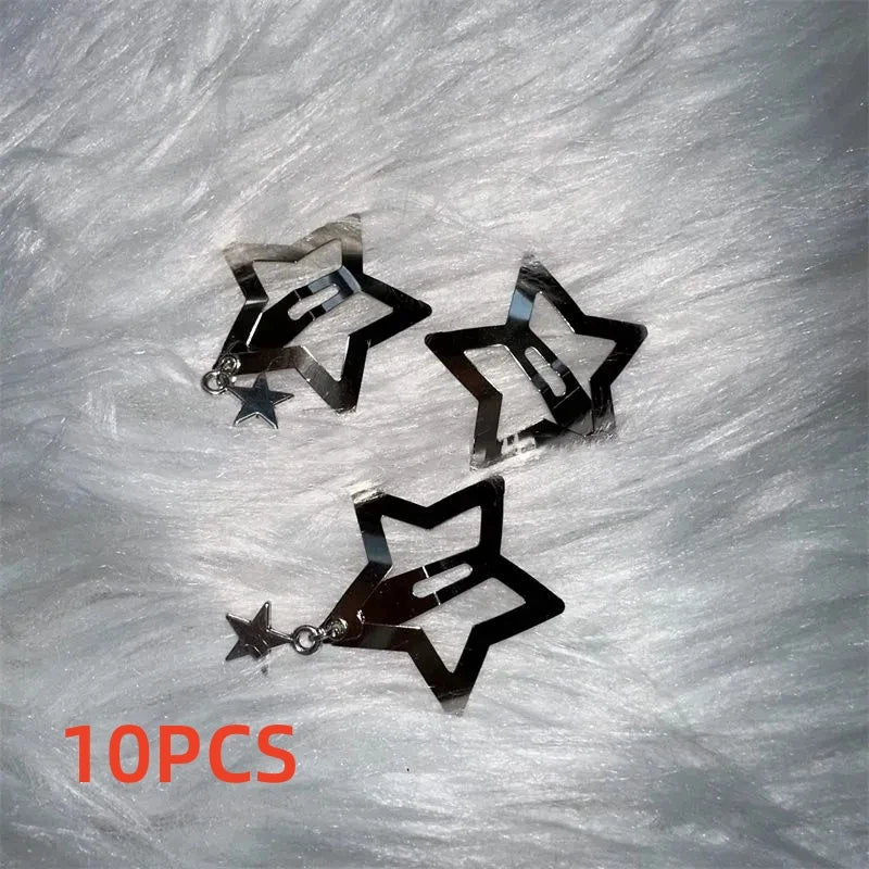 Y2k Pentagram Star Pendant Hair Clip for Women Sweet Cool Cute 90s Aesthetics Bobby Pin Harajuku Vintage Trend Hair Accessories