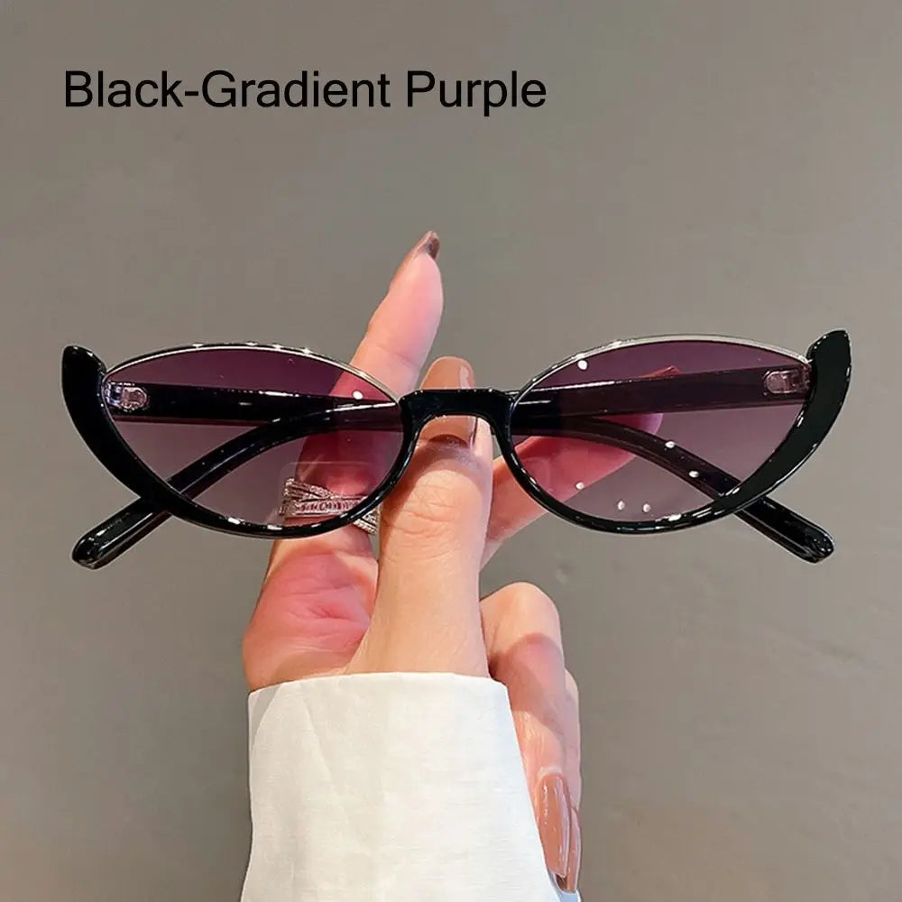 Ingvn  Trendy Small Women Men Sun Glasses Shades Cat Eye Sunglasses Half-frame