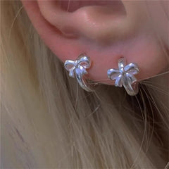 Ingvn  2pcs Y2K Jewelry Bowknot Earrings for Women Metal Vintage Harajuku Cool Cartoon Earrings Charms 90s Aesthetic Gift New Wholesale