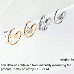 Ingvn  Double Nose Ring Hoop For Single Piercing Stainless Steel Spiral Twist Nose Hoop 20G 8/10mm Nose Piercing Hoop For Women