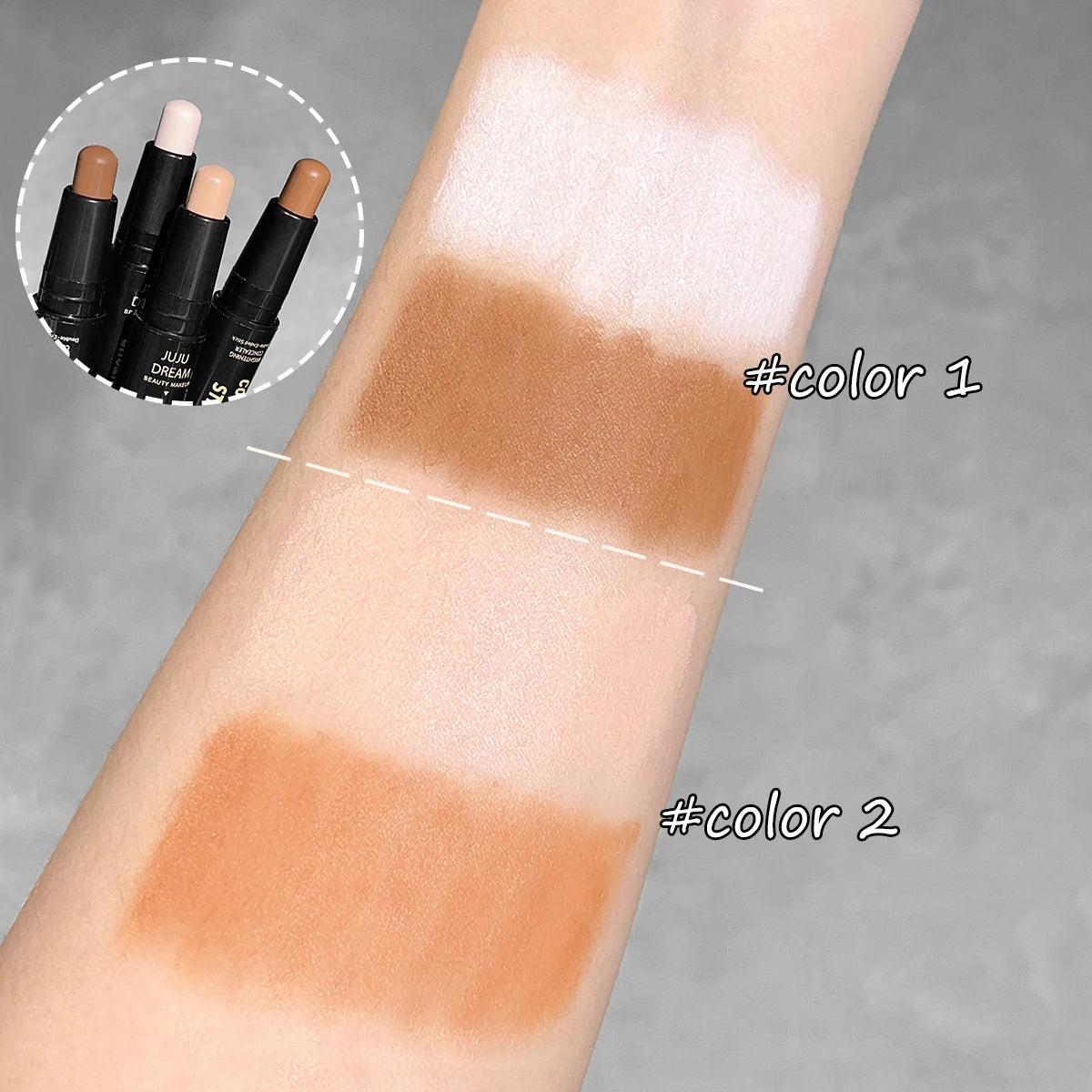 Ingvn  Double-ended dual-purpose high-light trimming stick, three-dimensional contour, nose shadow, facial shape, brighten and trimming