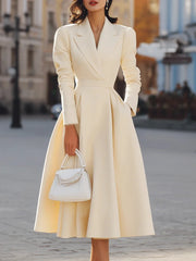 Ingvn  French V-neck temperament, waist-tight, slim, high-end banquet long skirt for women