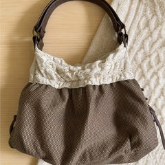 Ingvn - Polka Dot Large Capacity Bag Sweet Lace Shoulder Bags Tote Bolsos mujer Spacious Durable Bolsa Fashionable Bolso Bolsas
