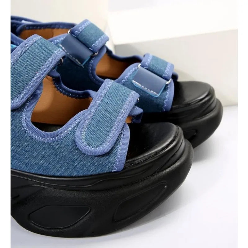 Ingvn  Summer Women's Buckle Square Toe High Heel Sandals New Punk Gladiator Platform Chunky Heel Sandals for Women Dress Heeled Shoes