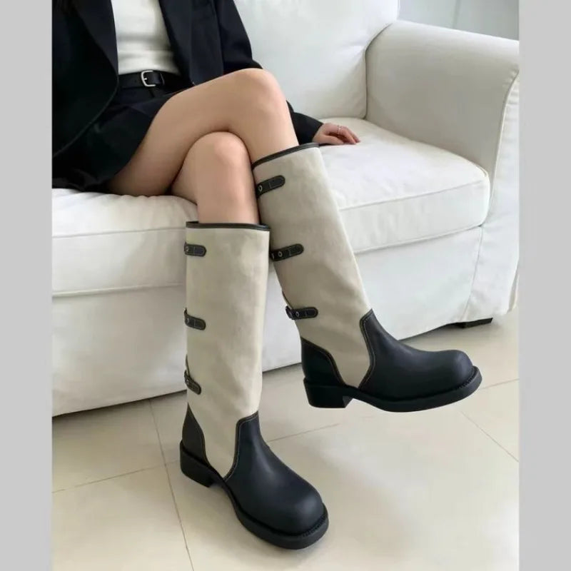 Ingvn  Autumn Winter New  High Boots for Girls Fashion and Comfortable Style Casual Versatile TrendyShoes