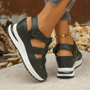 Ingvn  Women's Shoes Hot Sale Closed Toe Women's Sandals Rome Casual Sandals Women Hollow Platform Wedges Plus Size Shoes Female