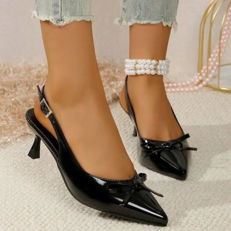 Ingvn  Women's Shoes Pointed Toe High Heels Comfortable Thin Heel Bow Sandals Elegant Spring Summer Pumps Shoes  Zapatos Mujer