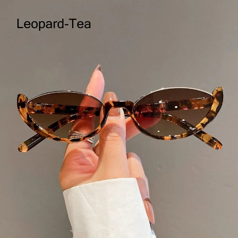 Ingvn  Trendy Small Women Men Sun Glasses Shades Cat Eye Sunglasses Half-frame