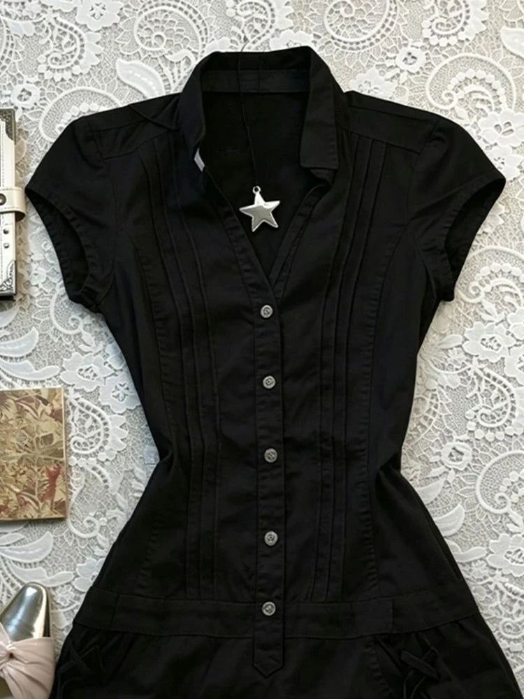 Ingvn  Sweet Ruffle Lolita Dress Women Y2K Harajuku Gothic Retro Mini Dress Girls Daily Evening Casual Outfits