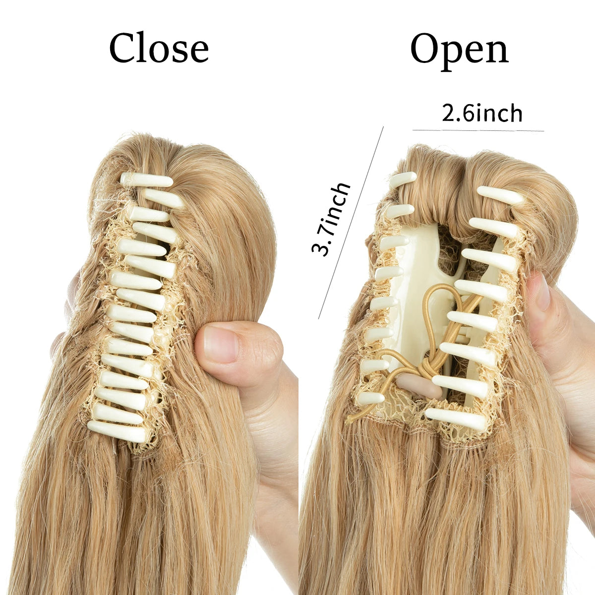 Ingvn  Claw Clip In Ponytail Hair Extensions Hairpiece Fake Blonde Hair Wavy False Pigtail With Elastic Band Horse Tail