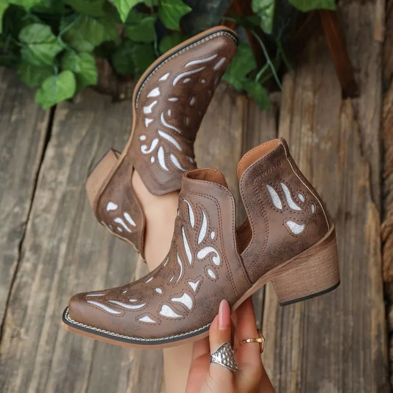 Ingvn  Women's  ankle boots low heel shoes cool British style  soft short boots women's party shoes