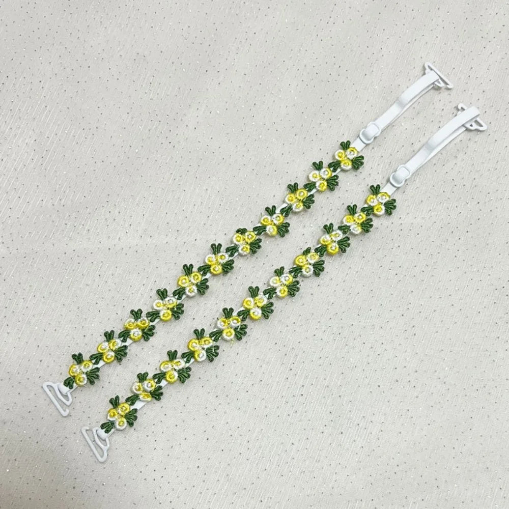 Ingvn  Creative Gift Removable Floral Bra Straps Lace Anti-slip Floral Shoulder Belts Decorative Adjustable Shoulder Straps