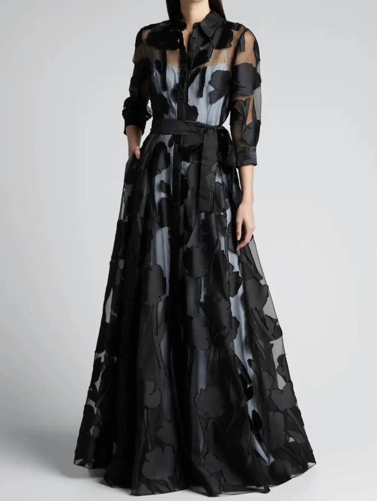 Ingvn  Sexy Knotted Waist Maxi Dresses Summer Dress Women Jacquard Mesh Dress No Lining Transparent Club Party Night Vestidos