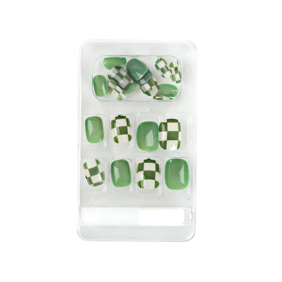 24Pcs/Box Sweet Short Round/Point Head False Nail Art Full Cover Detachable Artificial Fake Nails Ballerina Press on Nails Tips