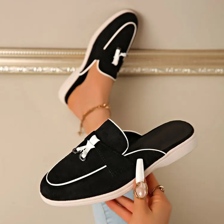 Ingvn  New Casual Flat Bottom Slippers Fashion Women Tassel Metal Lock Loafers Shoes Summer Slipper Comfortable Slip on Shoes