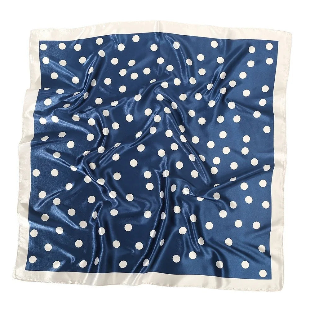 Ingvn  Fashion Silk Satin Dot Print Square Scarf 90cm Luxury Silk Scarf Dot Pattern Neckerchief Shawl Women