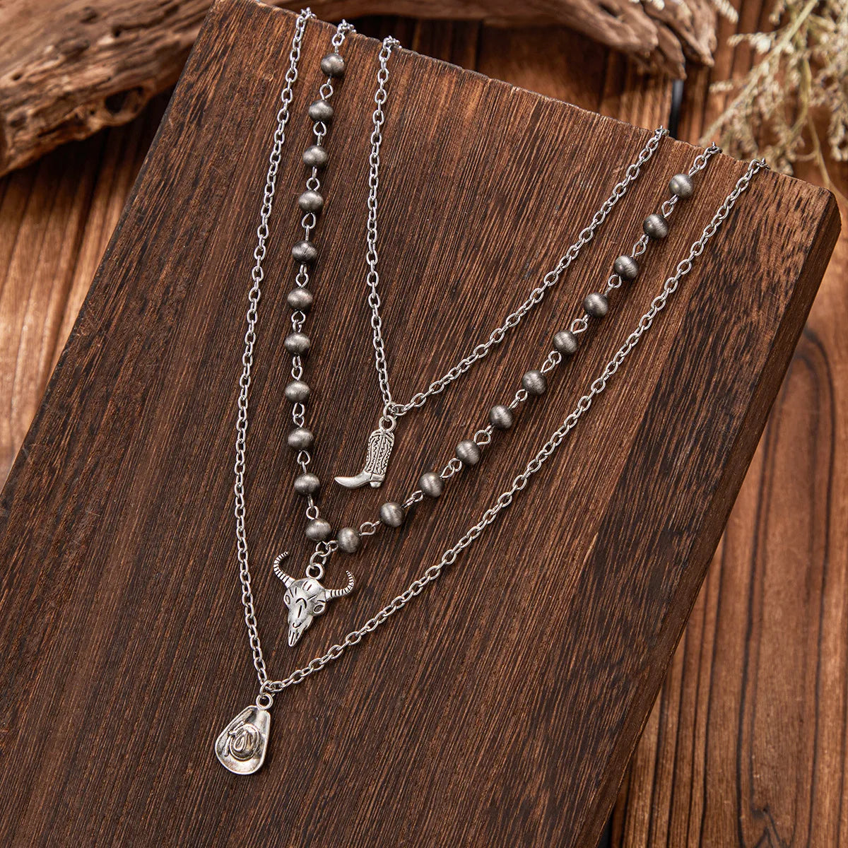 Ingvn  Metal Water Drop Shaped Pendant Necklace for Women Girls Simple Black Rope Adjustable Long Sweater Chain Fashion Accessory