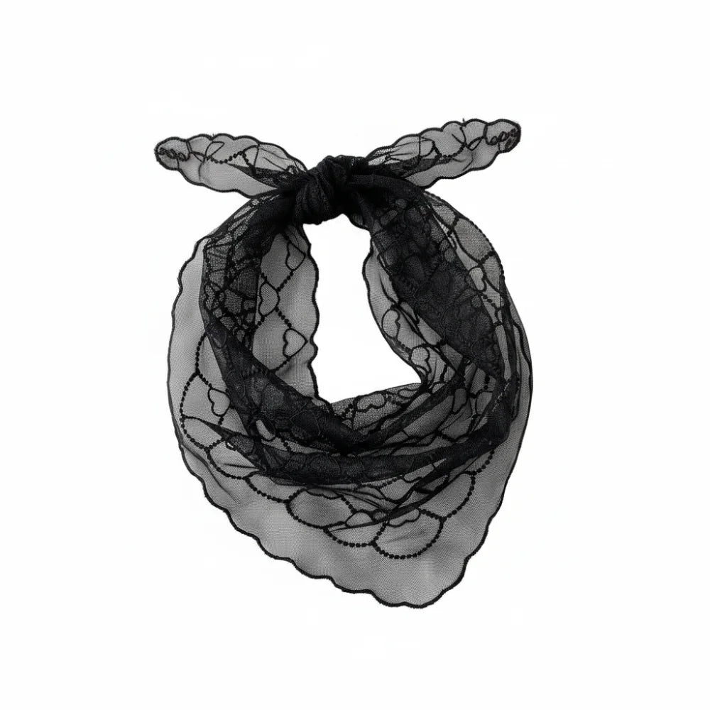 Ingvn - Fashion Vintage Lace Flower Hair Scarf Thin Chic Style Bandanas for Women Cute Bohemian Headband Pastoral Style
