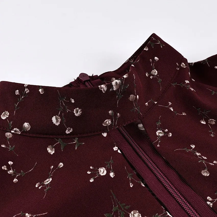 Ingvn  Spring Summer Women's Clothing Deep V Neck Short Sleeve Slim Long Dress For Woman Polyester High Waist Elegant Floral Bodycon