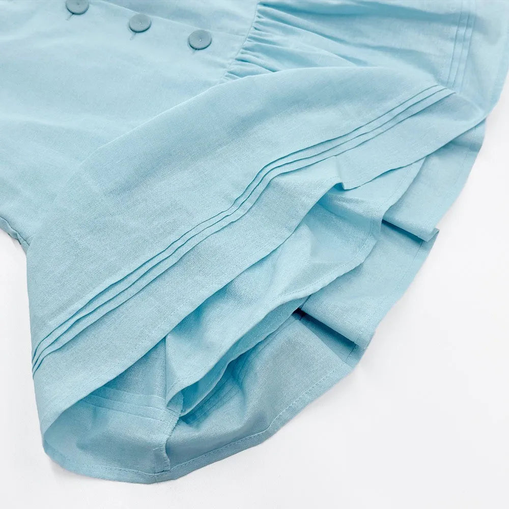 Ingvn  Cotton Linen Short Jacket And Skirt Set Sweet Style Bubble Sleeve Clothing Women's Fashion Spring Summer Casual Wear