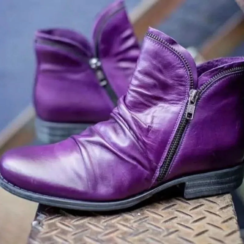 Ingvn  Female Western Boots Cowboy Boots Women Plested Women Ankle Boot Pu Leather Shoes Autumn Boots Women Booties Lady Plus Size 43