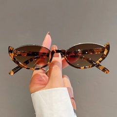 Ingvn  Trendy Small Women Men Sun Glasses Shades Cat Eye Sunglasses Half-frame