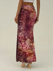 Ingvn  New Women's Slit Sexy Skirt Summer Printed Skirt Long Dress Bodycon Dress Women Elegant Skirt Party Tight Dress