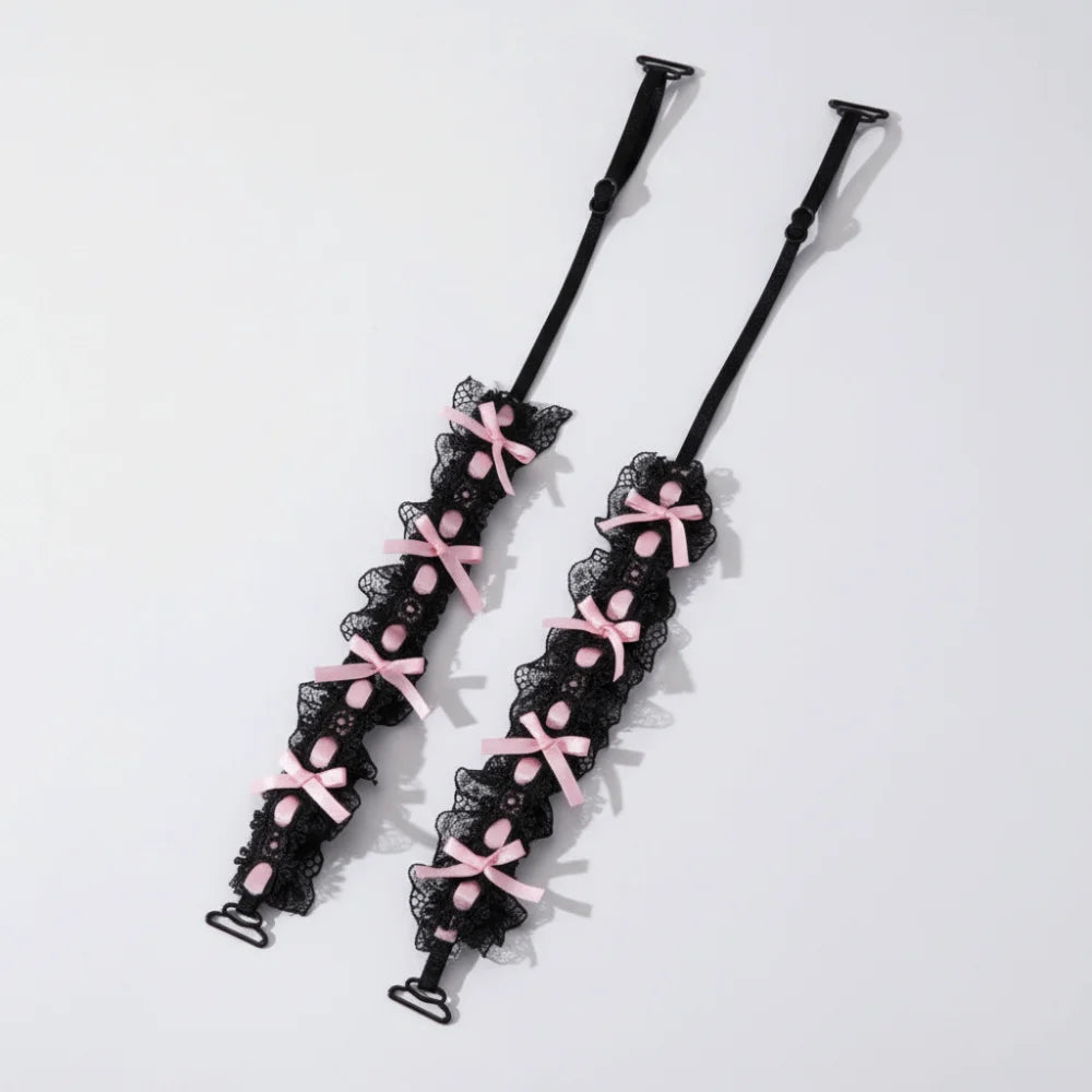 Ingvn  Decorative Anti-slip Women Bra Straps Elastic Adjustable Lace Shoulder Straps Removable Bowknot Bra Straps Wedding Party Dress