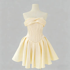 Ingvn  Summer American Elegant Fashion Hot Girl's Sexy Party Dresses High Waist Fishbone Slim Fit Bow Strapless Short Dress Women