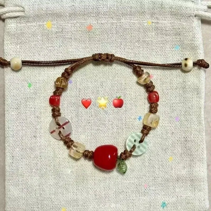 Ingvn  New Cute Geometry Star Conch Ceramic Glass Acrylic Beaded Bracelet Girl Kpop Aesthetic Charm Jewelry Y2K Marine Accessories