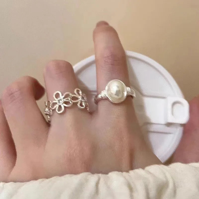 Ingvn  Fashion Trend Pink Crystal Bowknot Heart Rings Zircon Ring Y2K Shiny Zircon Rings for Women Girls Party Aesthetic Jewelry
