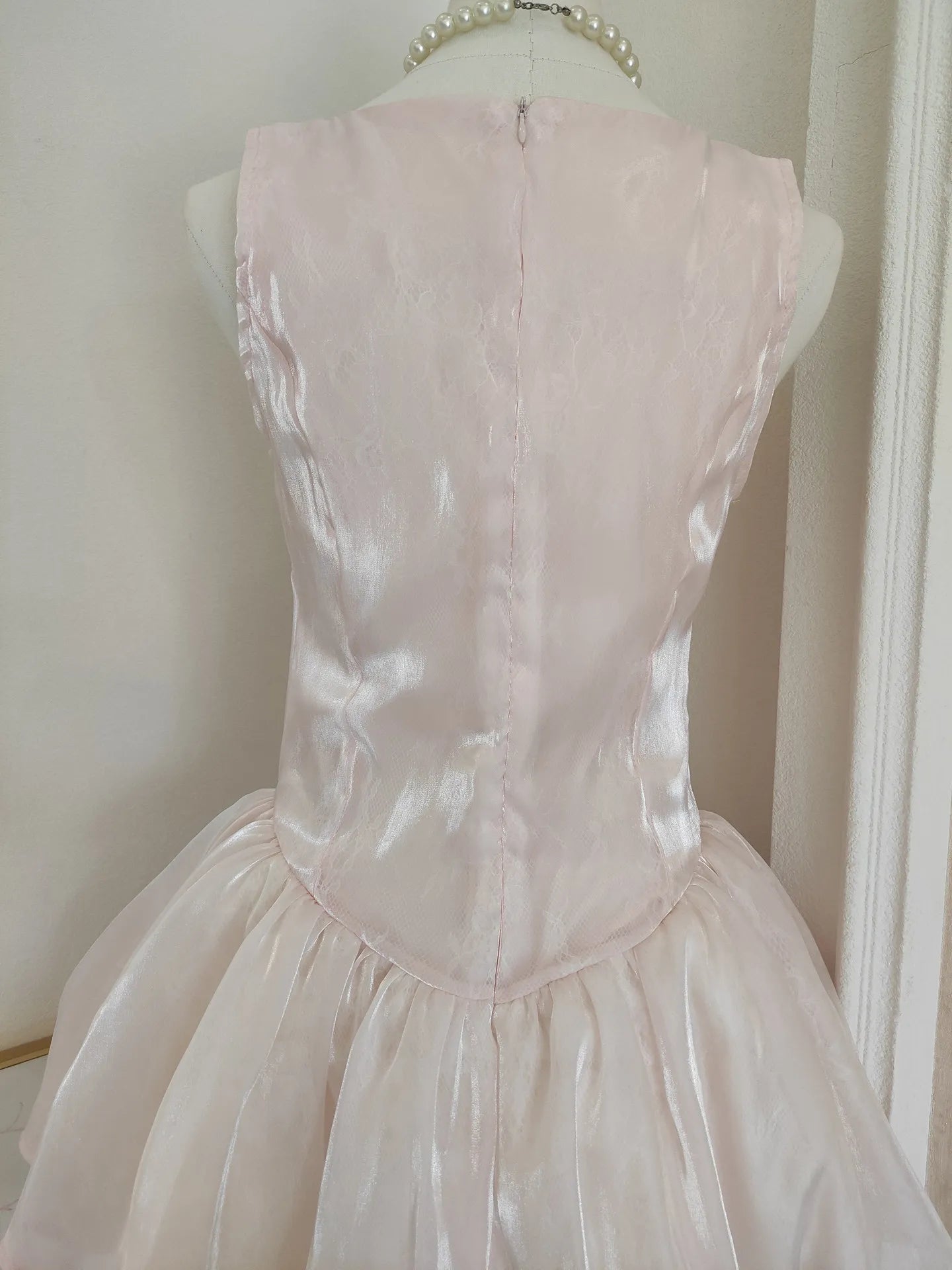 Ingvn  Summer French Elegant Sweet Princess Party Dresses Square Neck Sleeveless 3D Flower Bow High Waist Pink Short Dress Women