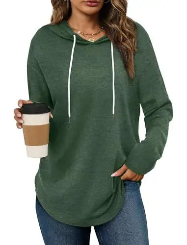 Ingvn - Women's Spring Autumn New Hooded Sweatshirt Leopard Print Plaid Stripe Print Trendy Versatile Fashion Casual Pullover Top