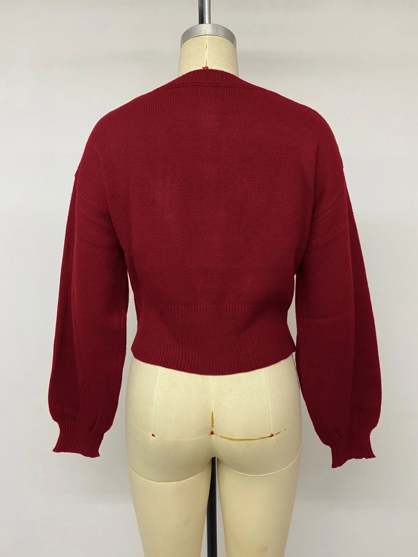 Ingvn - Autumn winter Women Solid Single Breasted Crew Neck Knit Sweater Long Sleeve Gold Buttons Loose Cardigan Lady Casual Clothes