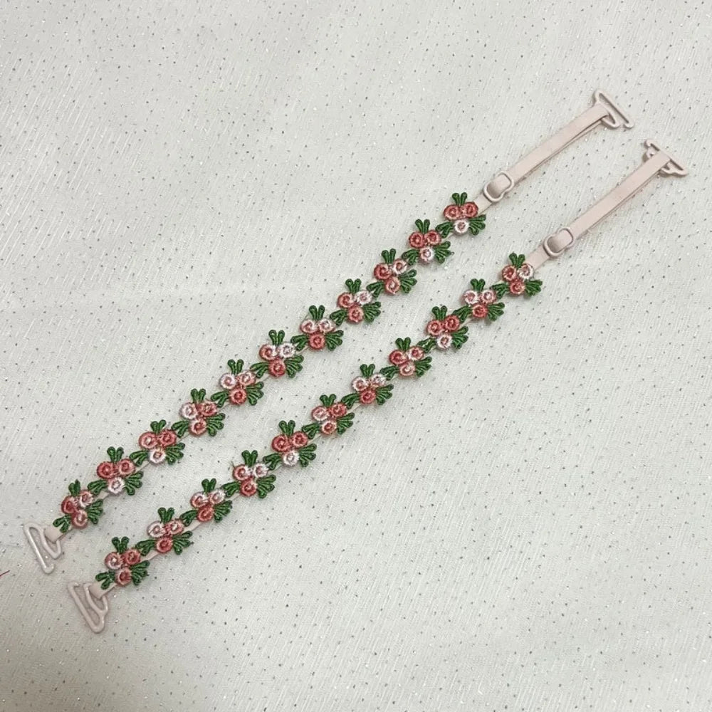 Ingvn  Creative Gift Removable Floral Bra Straps Lace Anti-slip Floral Shoulder Belts Decorative Adjustable Shoulder Straps