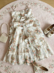 Ingvn  Harajuku Retro Lolita Mini Dress Women Y2K Spaghetti Strap Lace Spliced Sweet Girl Casual Party Dresses New