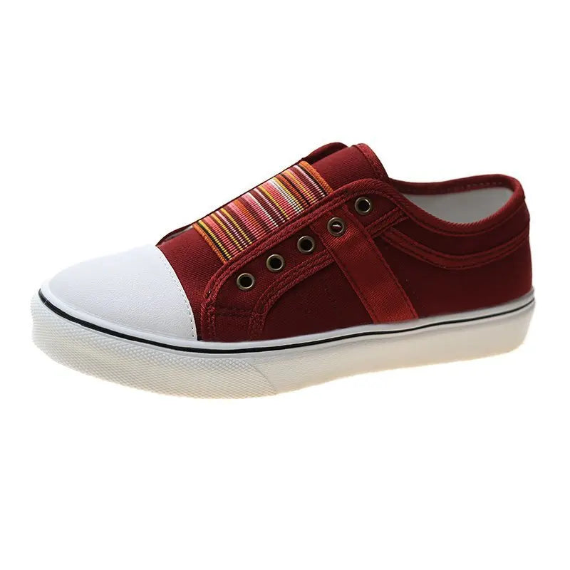 Ingvn  Women's Vulcanize Shoes Low-cut Trainers Canvas Flat Shoes Women Casual Vulcanize Shoes New Women Summer Autumn Sneakers Ladies
