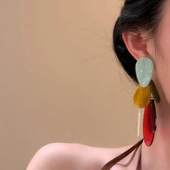 Ingvn  Irregular Acrylic Geometric Oval Dangle Earrings for Women Personality Temperament Earring Simple Unique Charm Jewelry Travel