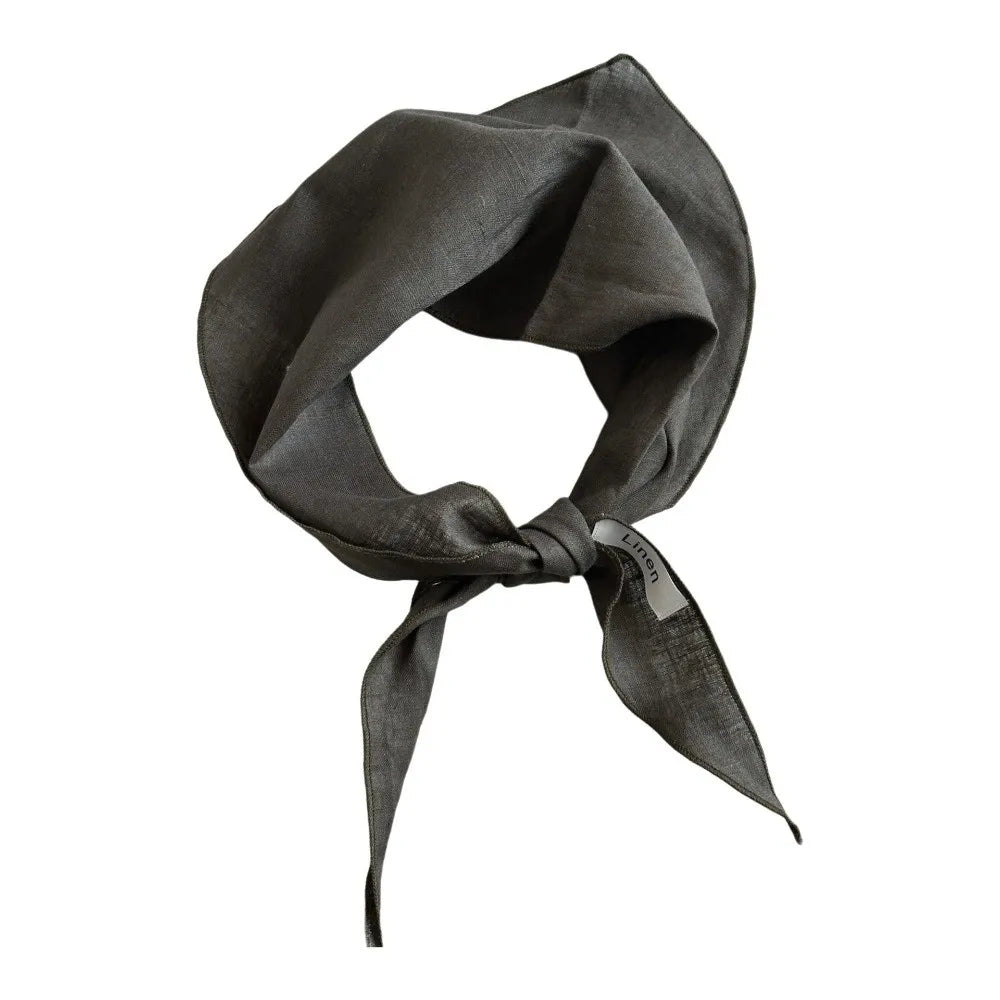 Ingvn - Mori Style Solid Color Linen Scarf Thin Fabric Comfortable Feel Headscarf Breathable Triangle Scarf Pastoral Style