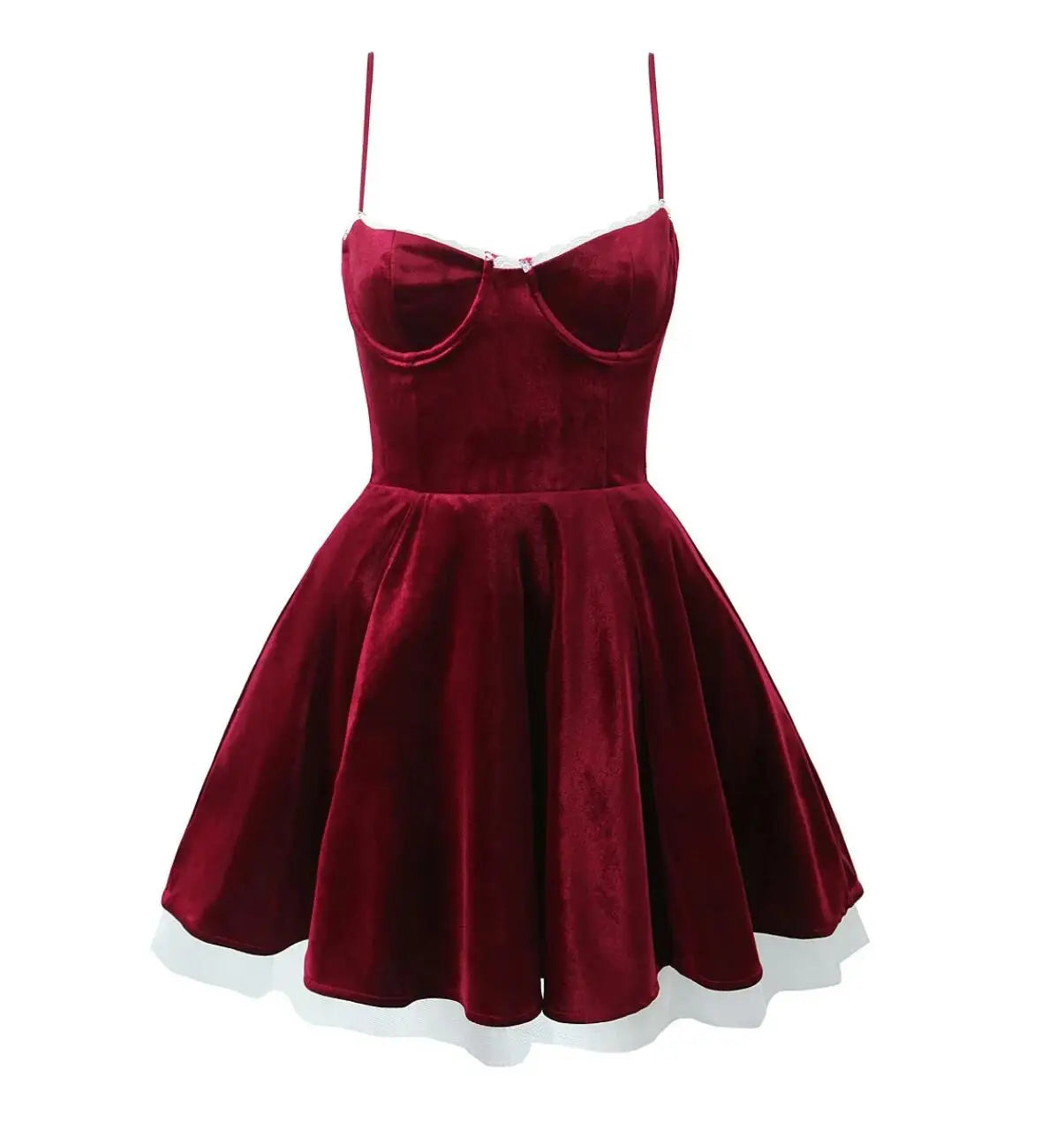 Ingvn  Women Hem Ball Gown Swing Party Skater Low Chest Dress Vestido Sexy Jacquard Satin Ruched Bra Corset style Strapless Mini Robe