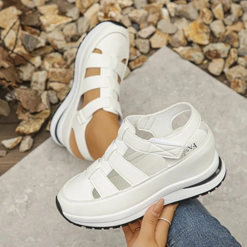 Ingvn  Women's Shoes Hot Sale Closed Toe Women's Sandals Rome Casual Sandals Women Hollow Platform Wedges Plus Size Shoes Female