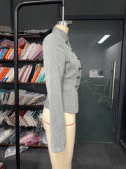 Ingvn - Outerwears Women Jackets Fashion Solid Slim Long Sleeve Women Jacket Stand Collar Short Jacket Coat Women Jaqueta Feminina
