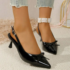 Ingvn  Women's Shoes Pointed Toe High Heels Comfortable Thin Heel Bow Sandals Elegant Spring Summer Pumps Shoes  Zapatos Mujer