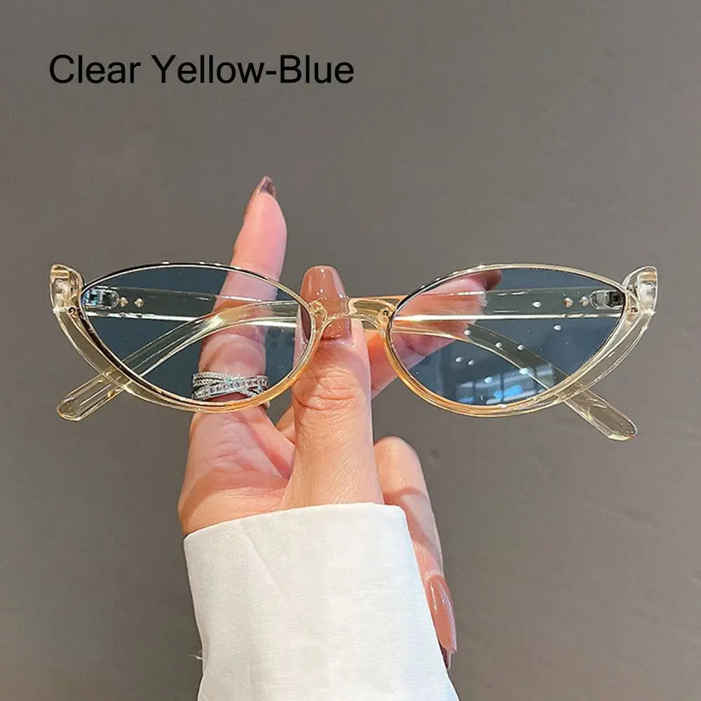 Ingvn  Trendy Small Women Men Sun Glasses Shades Cat Eye Sunglasses Half-frame
