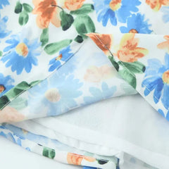 Ingvn  Pink Floral Print Backless Sling Dress Summer Woman Spliced Lace Bow V neck Mini Short Robe Beach Holiday Vestidos