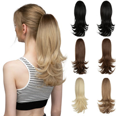 Ingvn  Claw Clip In Ponytail Hair Extensions Hairpiece Fake Blonde Hair Wavy False Pigtail With Elastic Band Horse Tail