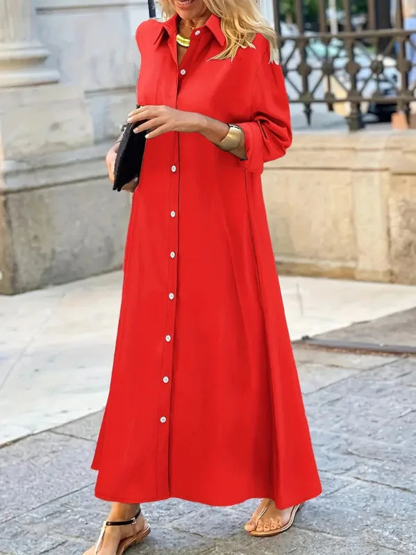 Ingvn  New Long Irregular Dress Shirt Collar Twist Button Casual
